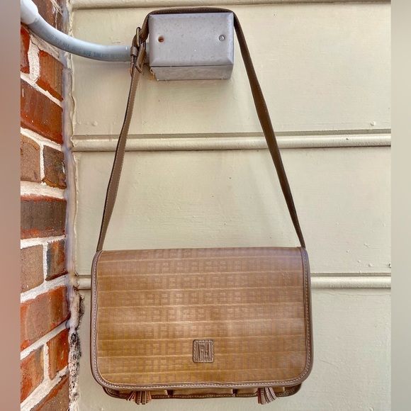 VINTAGE FENDI Zucchino Brown Monogram Coated Canvas Shoulder Messenger Bag - Picture 5 of 15